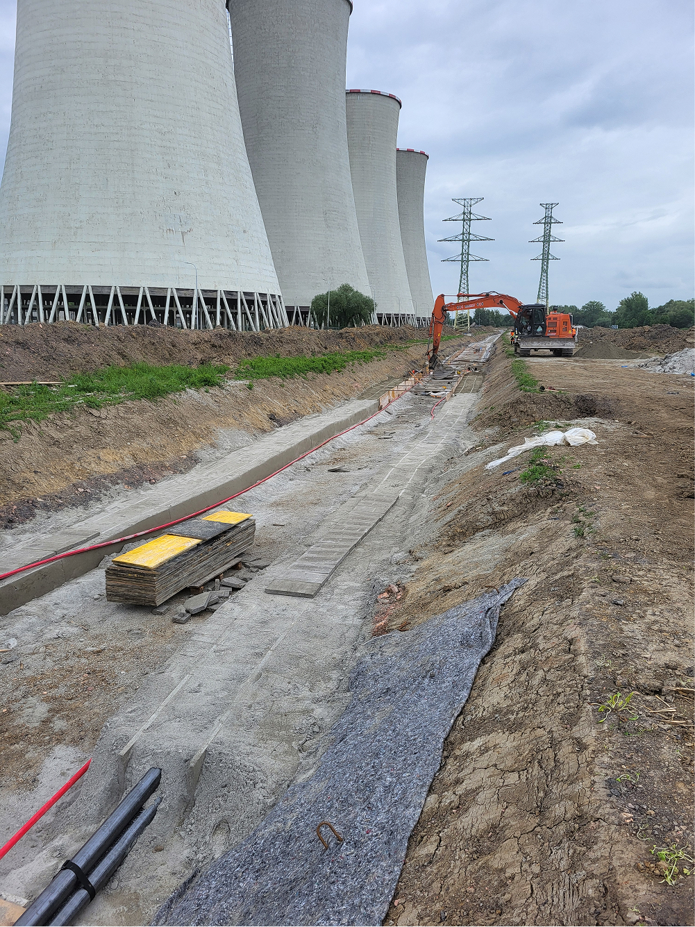 Montáž stožárů 110 kV